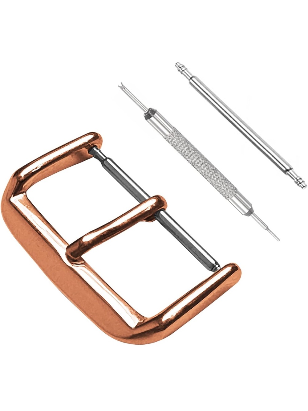 LOOKSEVEN Watch Bands Buckle - Replacement Straps with Tool 4 Pack Rose Gold